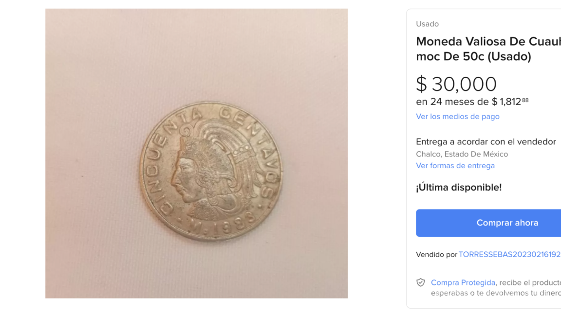 Moneda de 50 centavos se vende en 30 mil pesos por esta razón