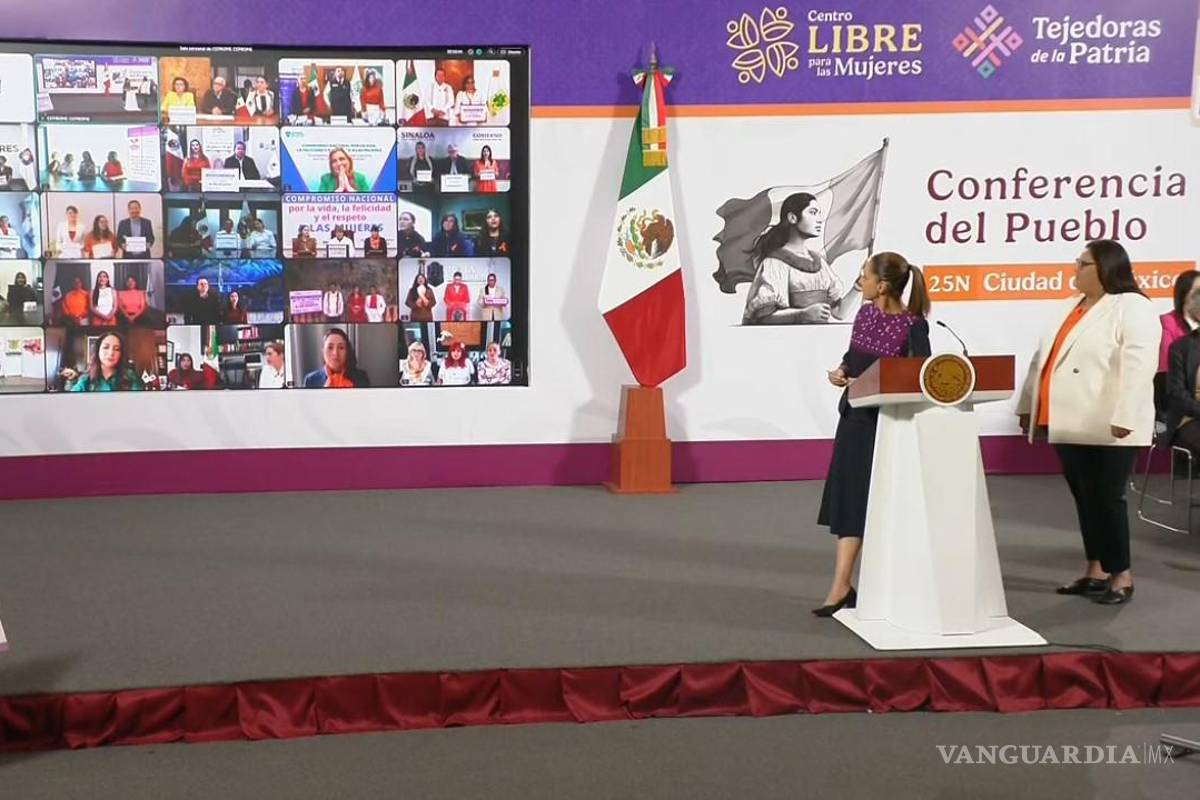 ‘En Coahuila trabajamos para tener mujeres empoderadas, realizadas, seguras y felices’: Manolo Jiménez, durante la conferencia de Sheinbaum