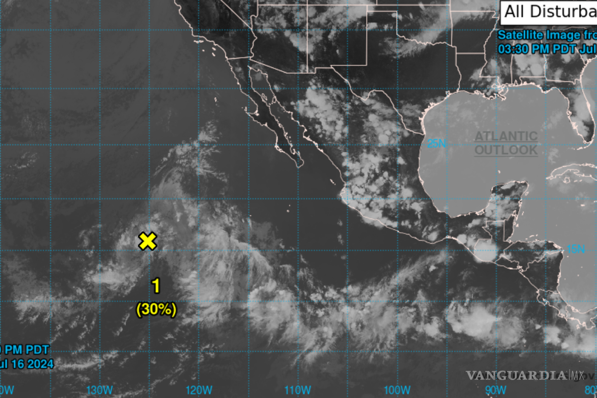 Advierten formación de ciclón tropical en el Océano Pacífico, cerca de Cabo San Lucas
