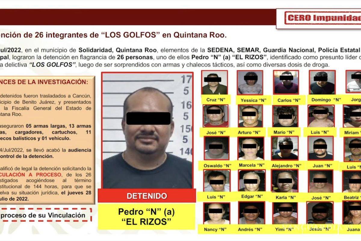 Detienen a 26 presuntos integrantes de ‘Los Golfos’, en Quintana Roo: SSPC