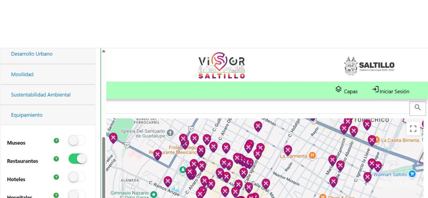 $!La ubicación de restaurantes en la ciudad se puede apreciar en esta herramienta digital.