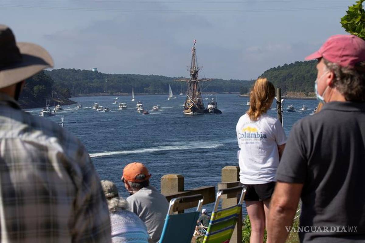 $!Tras una restauración de tres años réplica del Mayflower regresa al puerto de Plymouth