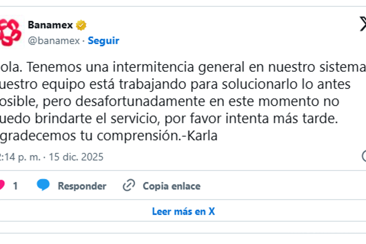 $!Usuarios reportan caída masiva de Banamex en toda la República... y en plena quincena