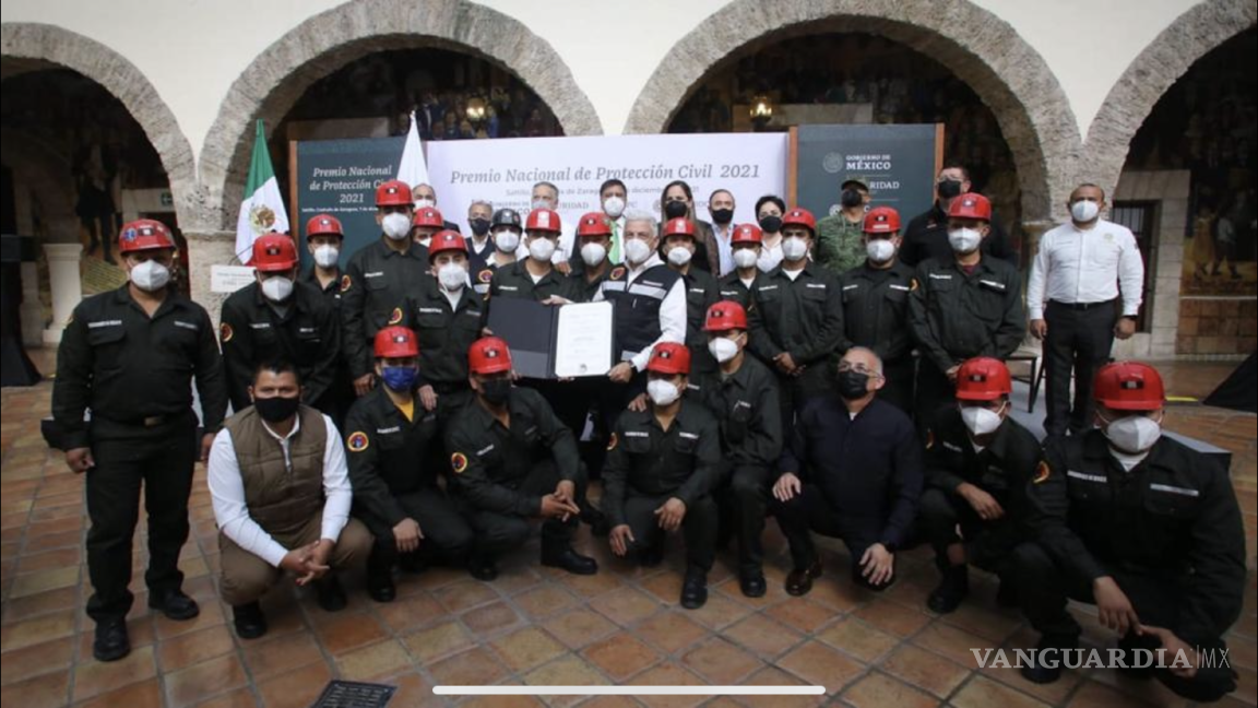 Reciben rescatistas de Mimosa Premio Nacional de Protección Civil en Monclova
