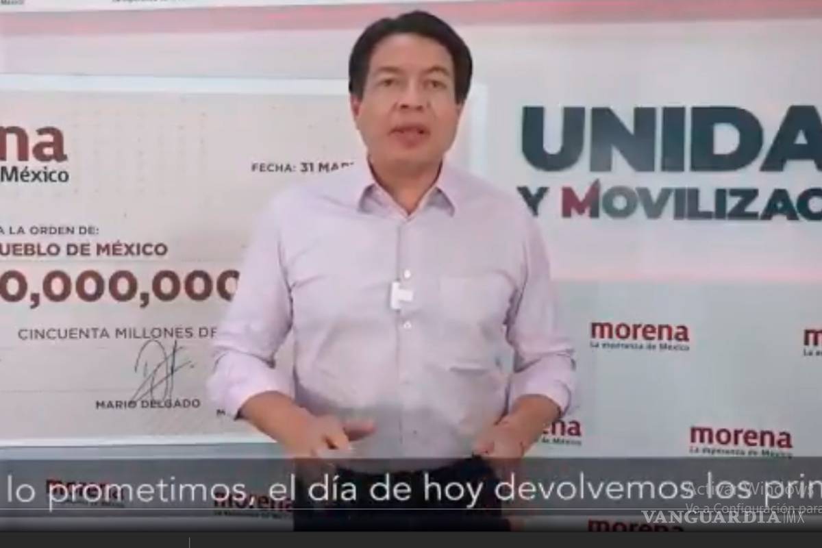 'En Morena tenemos palabra': partido devuelve los primeros 50 mdp al INE