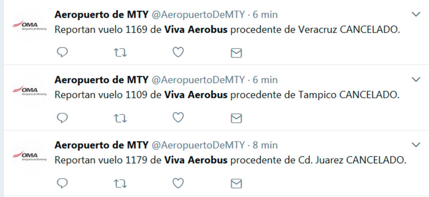 $!VivaAerobus cancela 3 vuelos en Monterrey y retrasa varios