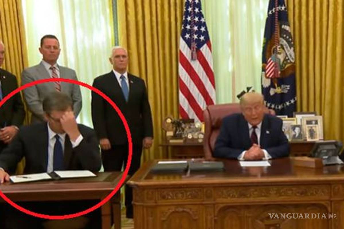 Esto pasa por no leer lo que firmas: Presidente de Serbia se sorprende cuando Trump le revela lo que firmó
