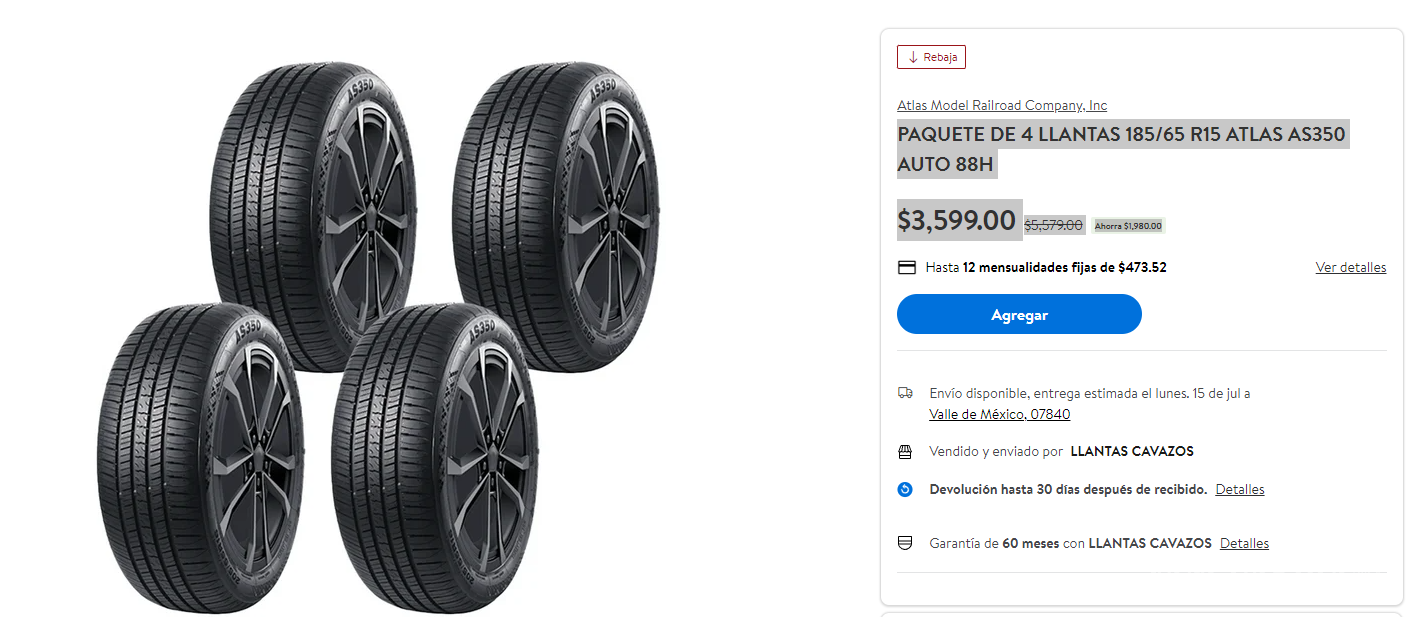 $!Michelin, Continental, Goodyear... Estos son los mejores descuentos en neumáticos que ofrece Walmart