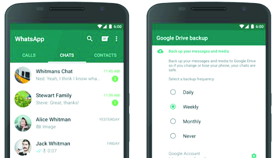 Archivos de WhatsApp se podrán guardar en Google Drive