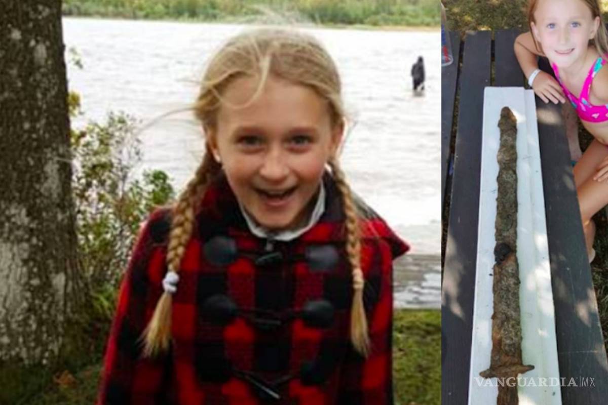 Saga Vanecek, de 8 años, encontró una espada de 1,500 años de antigüedad en Suecia