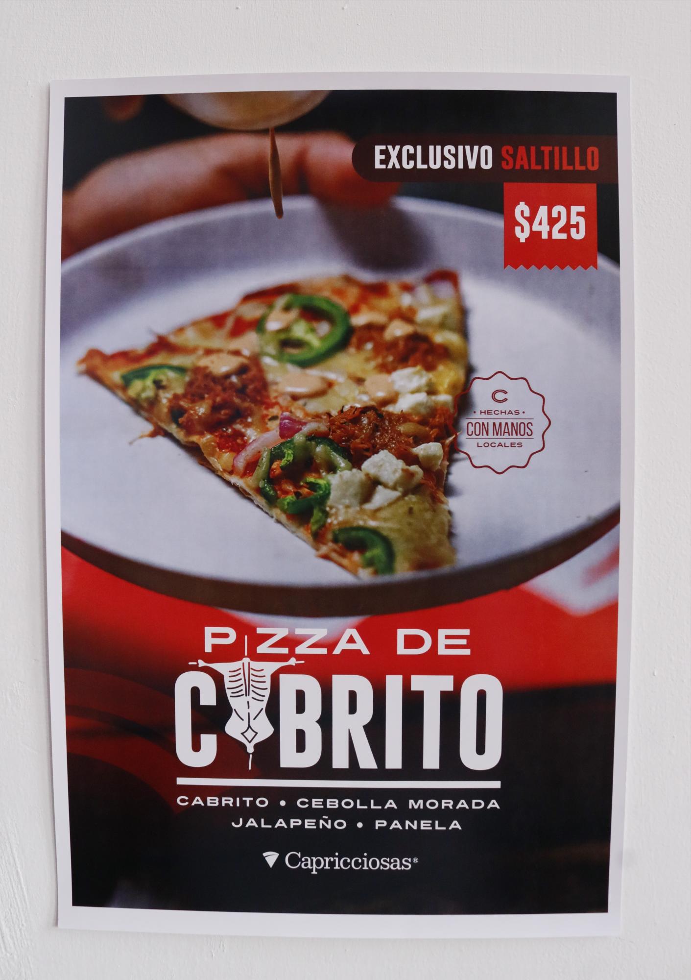 $!La pizza de cabrito se lanza en Saltillo antes de expandirse a otras ciudades.