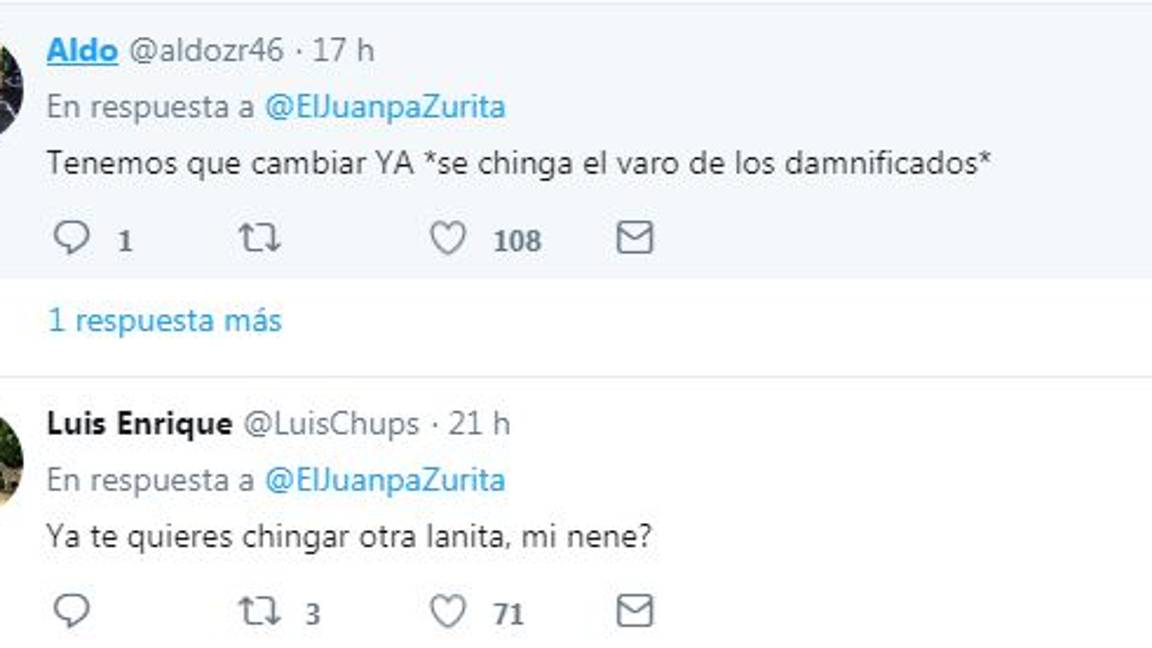$!'¿Soy el único que se preocupa por el planeta?'... tunden a Juanpa Zurita en Twitter por su "conciencia ambiental"