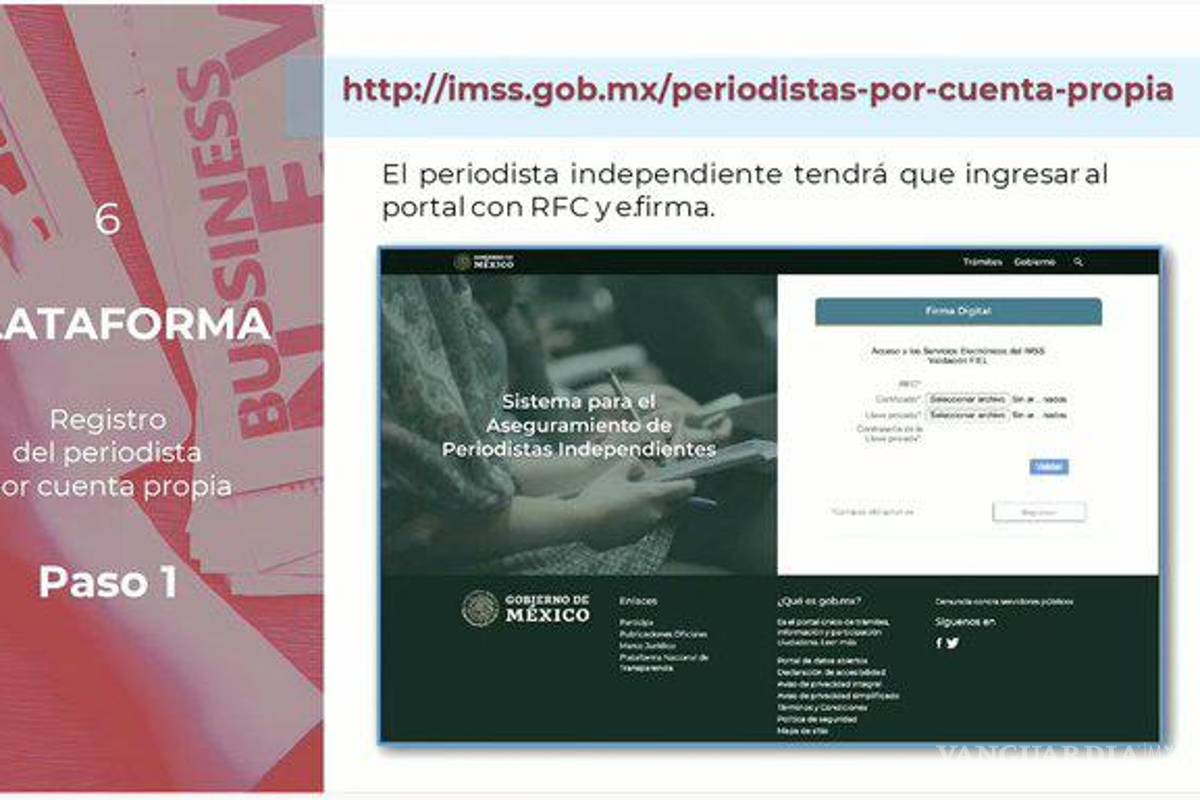 $!Registro para periodistas por cuenta propia al programa de Seguridad Social de la 4T