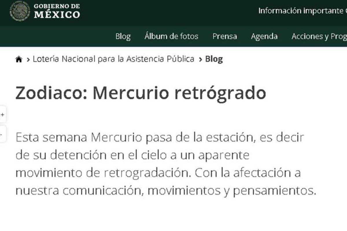 Cuidado con mercurio retrógrado, 'alerta' Gobierno federal
