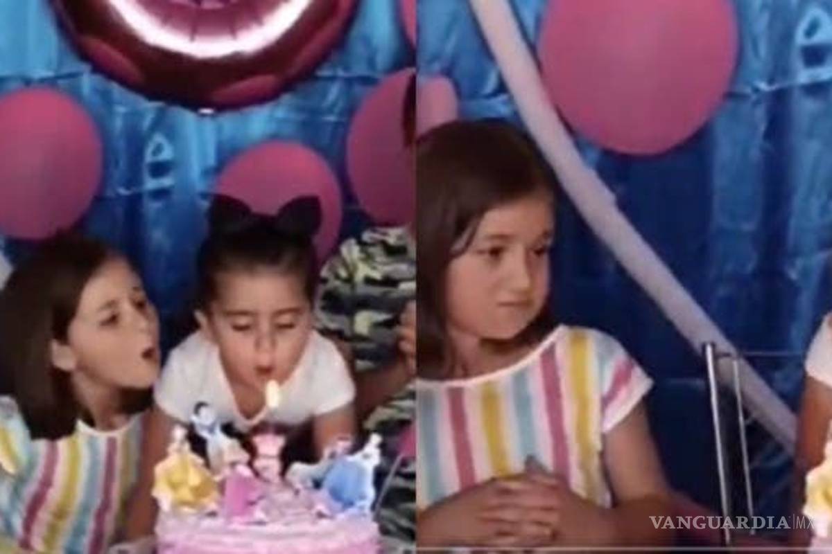Se vuelve viral el momento en que una niña apaga la vela de la cumpleañera y desata su ira