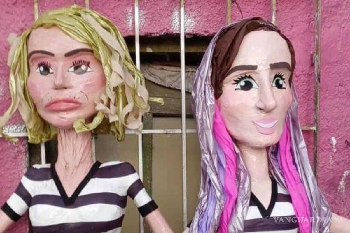 Lanzan piñatas de Laura Bozzo y ‘YosStop’ con uniforme de reclusorio