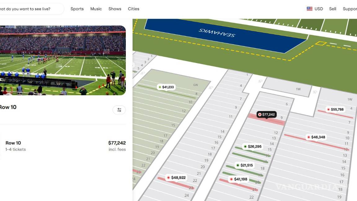 $!Los boletos en puntos cercanos al terreno de juego se acercan a los 80 mil dólares y algunos están por agotarse.