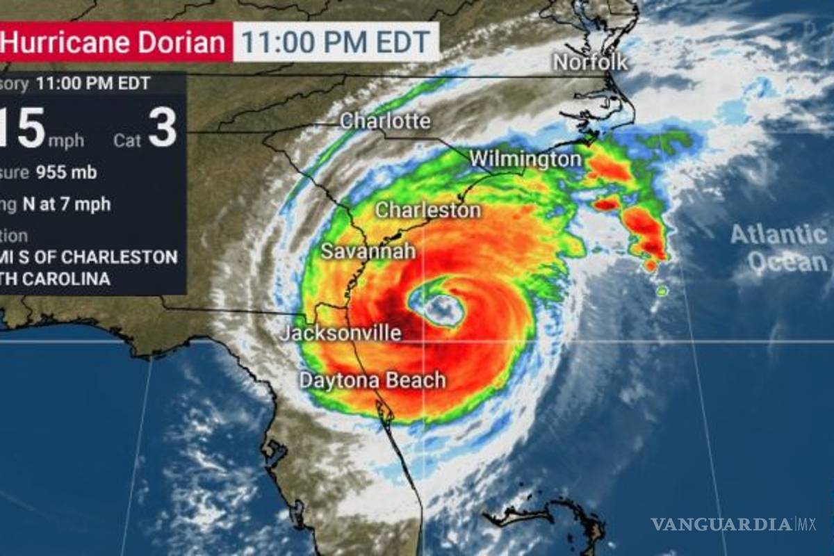 Huracán 'Dorian' se fortalece y es de nuevo categoría 3