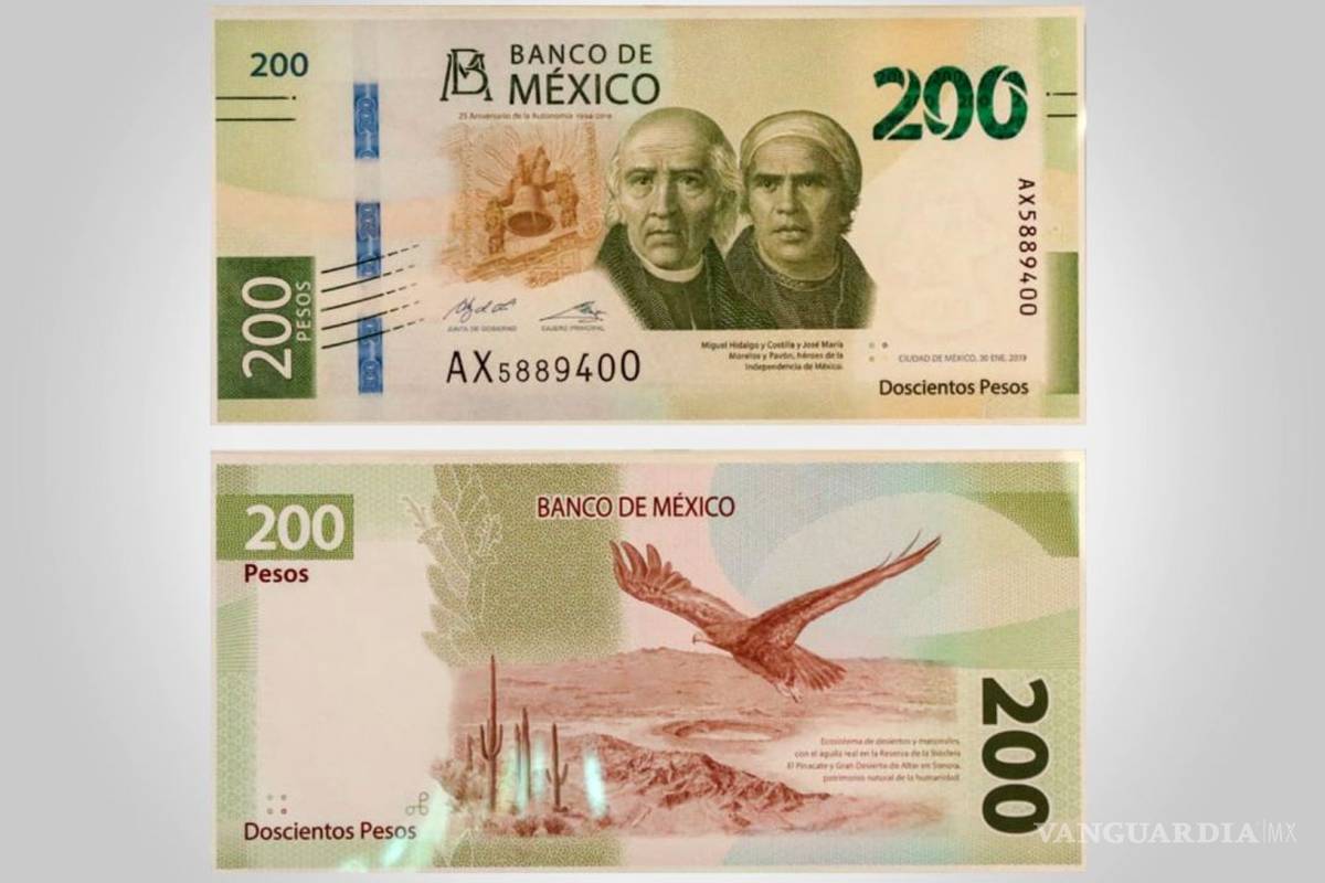 Reconocen seguridad en los nuevos billetes de 200 pesos