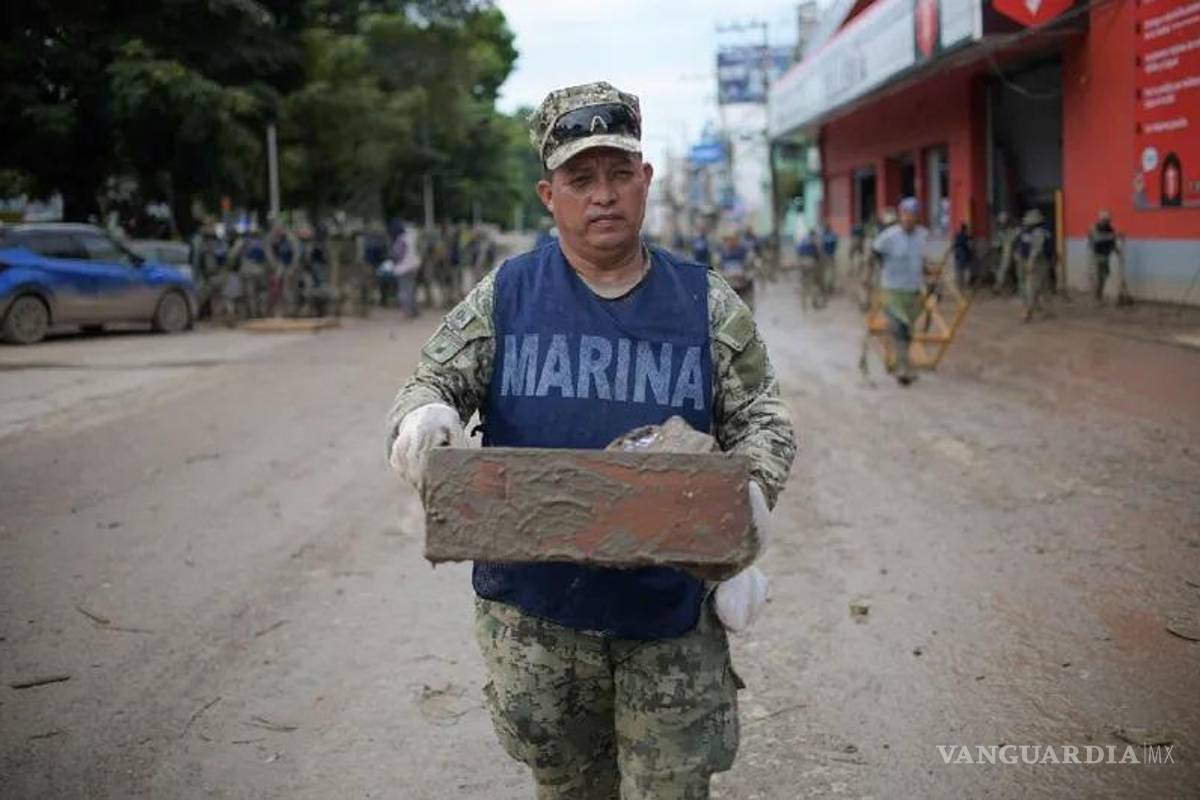 Marina retira más de 32 mil metros cúbicos de lodo tras lluvias en el norte de Veracruz