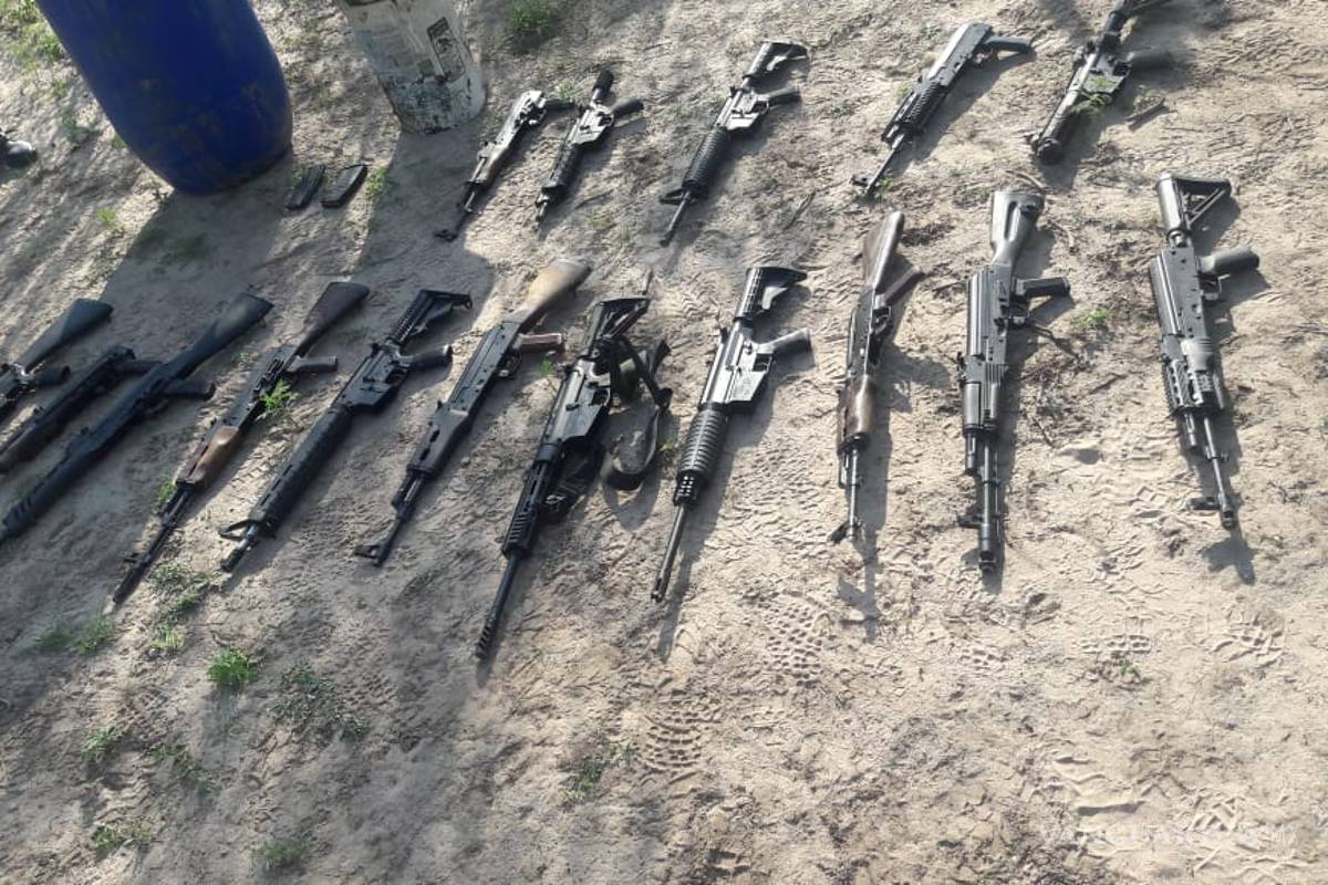 Policía Federal decomisa arsenal y droga en Reynosa, Tamaulipas