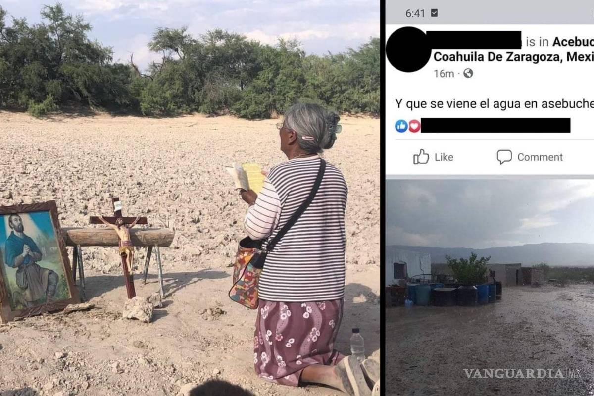¿Milagro en Coahuila? Viralizan foto de mujer rezando por lluvia; horas después caen chubascos