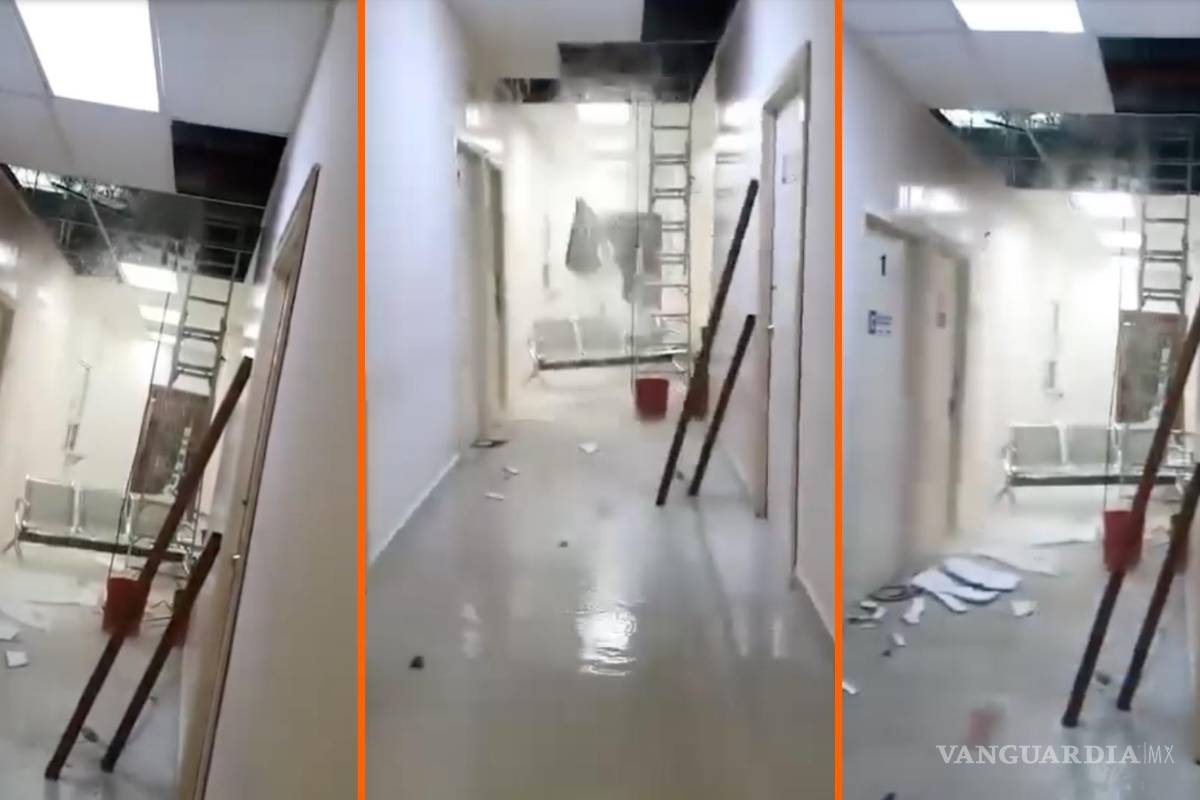 Fuga de agua inunda hospital en Piedras Negras; suspenden estudios médicos (video)