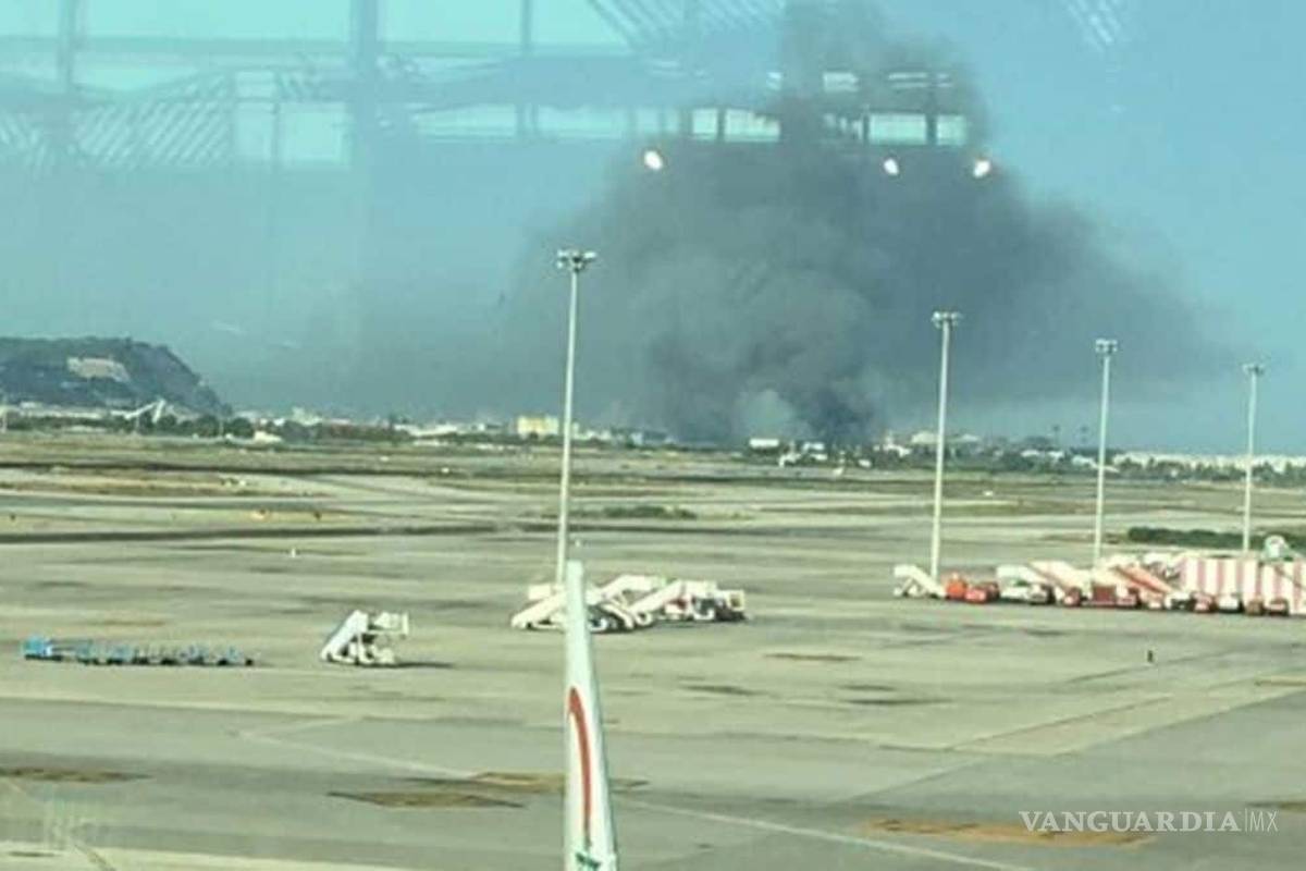 Reportan incendio cerca del aeropuerto Barcelona-El Prat