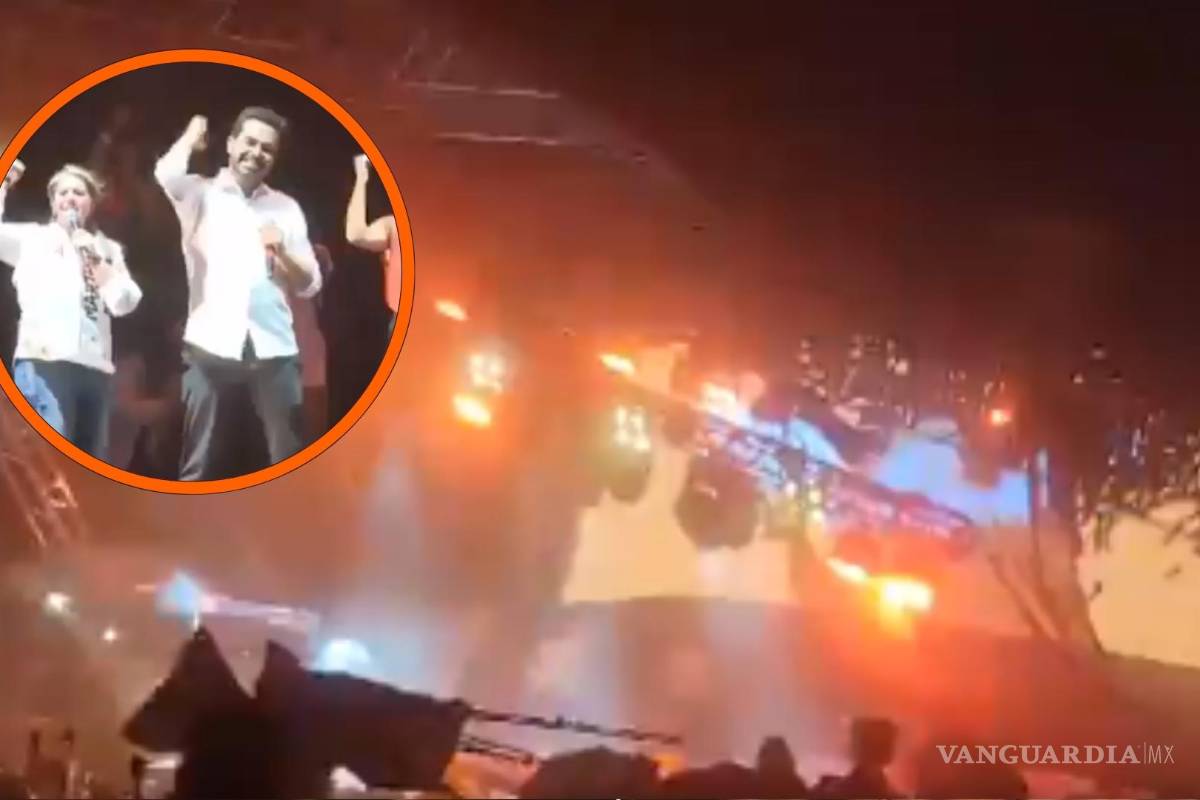 ¡Máynez se cae! Escenario se desploma durante cierre de campaña en Nuevo León; reportan 112 heridos y nueve muertos