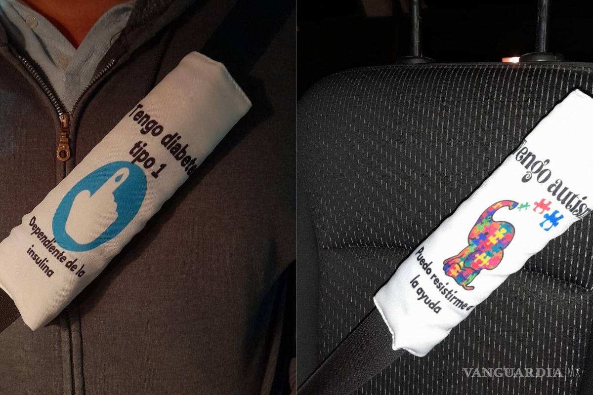 Ofrecen en Saltillo un cubre cinturón de seguridad que da información de salud en caso de accidente automovilístico