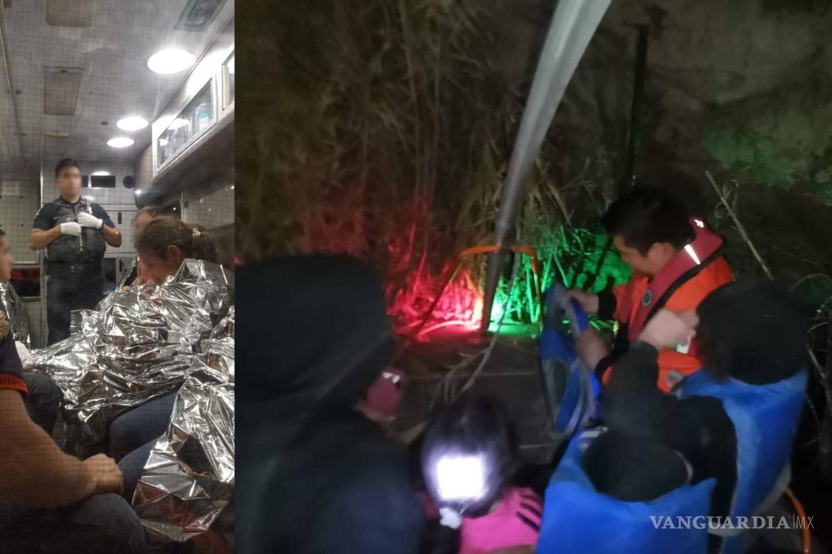 Rescatan a 11 migrantes de las gélidas aguas del Río Bravo en Piedras Negras; había 6 menores entre ellos