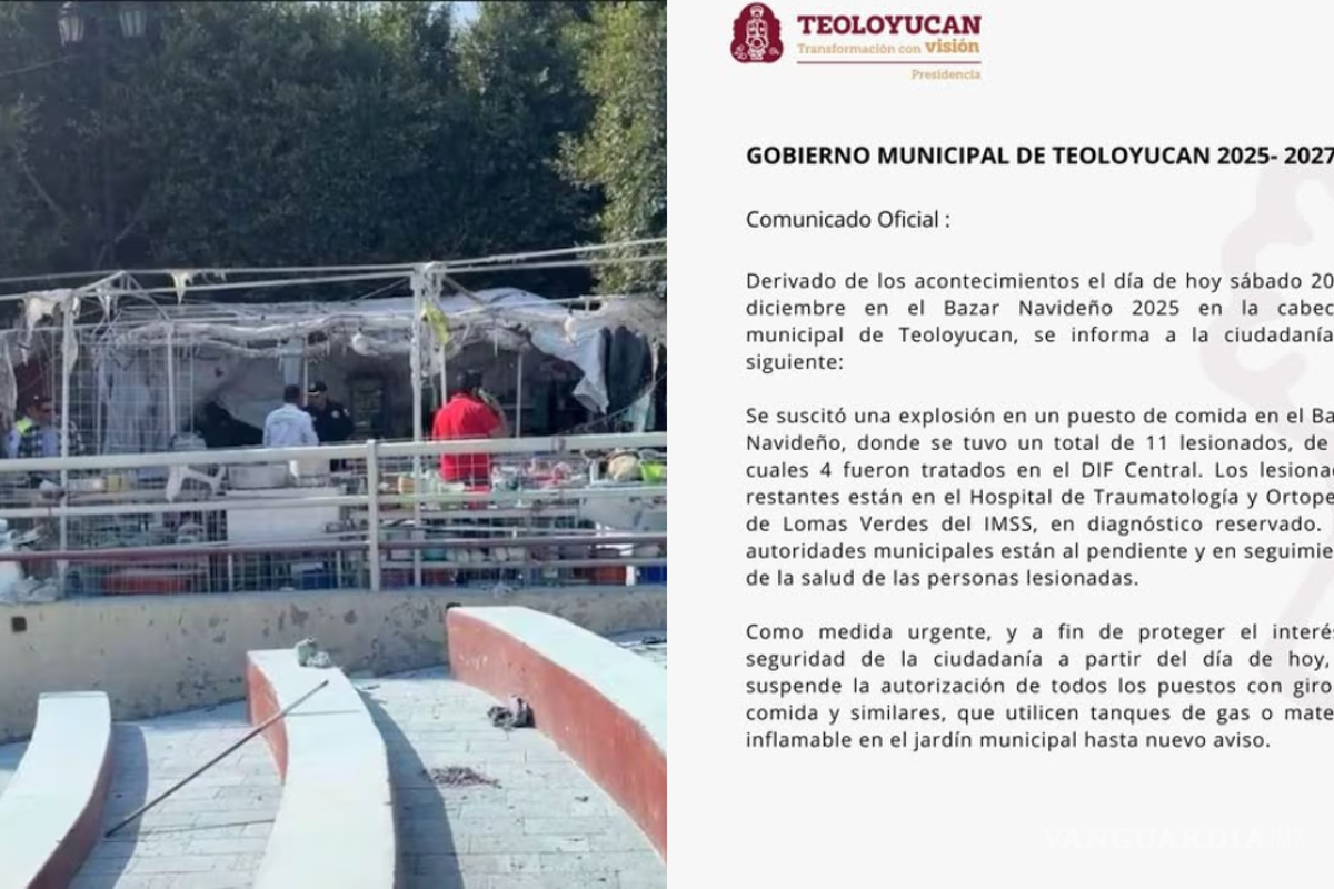 Explosión en Bazar Navideño en el Estado de México deja 11 lesionados