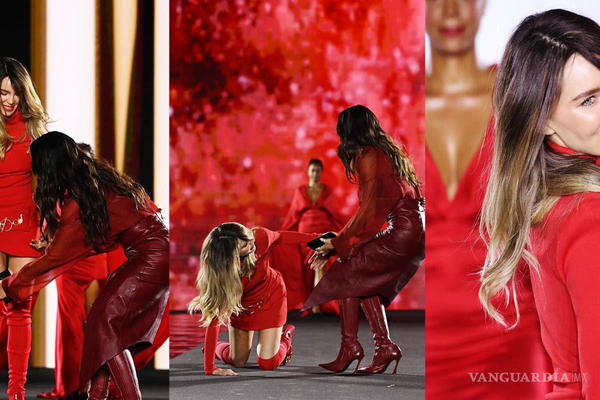 ¿Debut y despedida? Se cae Belinda mientras modelaba en la semana de la moda en París