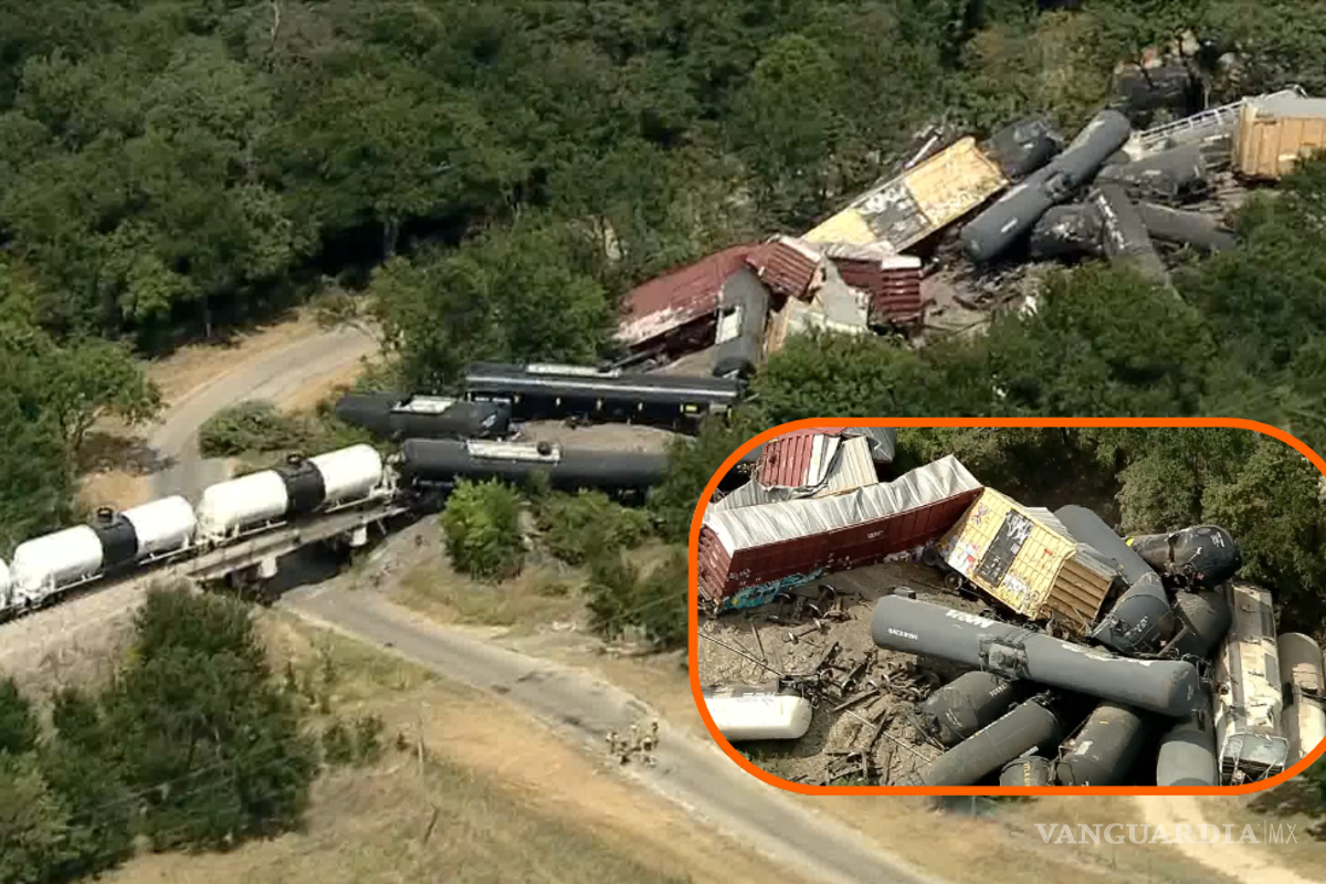 Accidente de ferrocarril en Texas; 35 vagones se desprenden