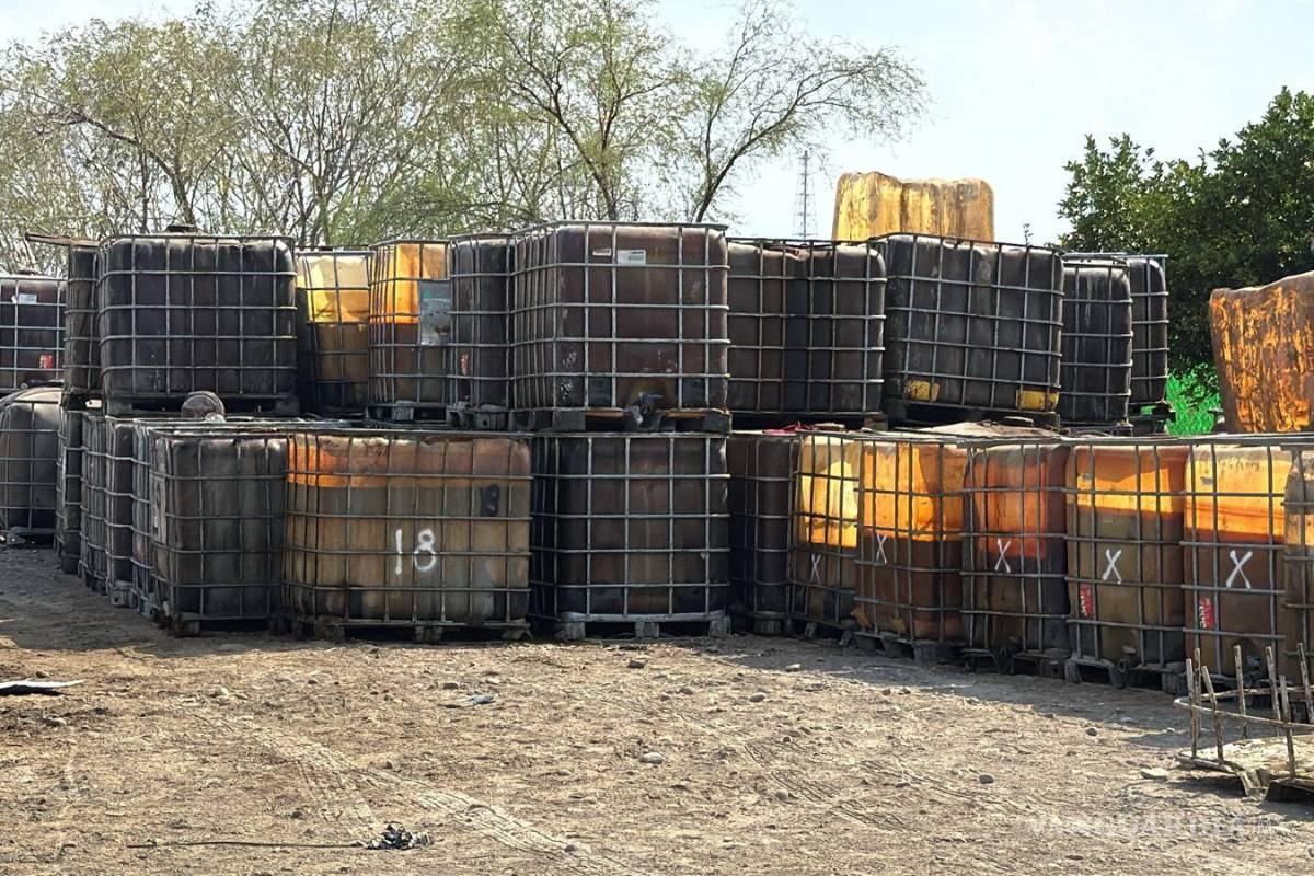 Golpe al huachicol: asegura FGR 5 mil litros de hidrocarburo en predio en Nuevo León