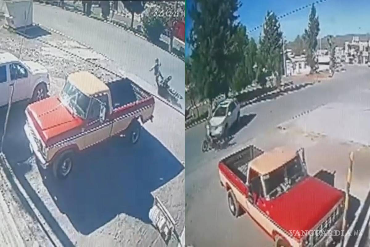 Embiste a motociclista y se da a la fuga en Parras; sufrió graves lesiones en el rostro (video)