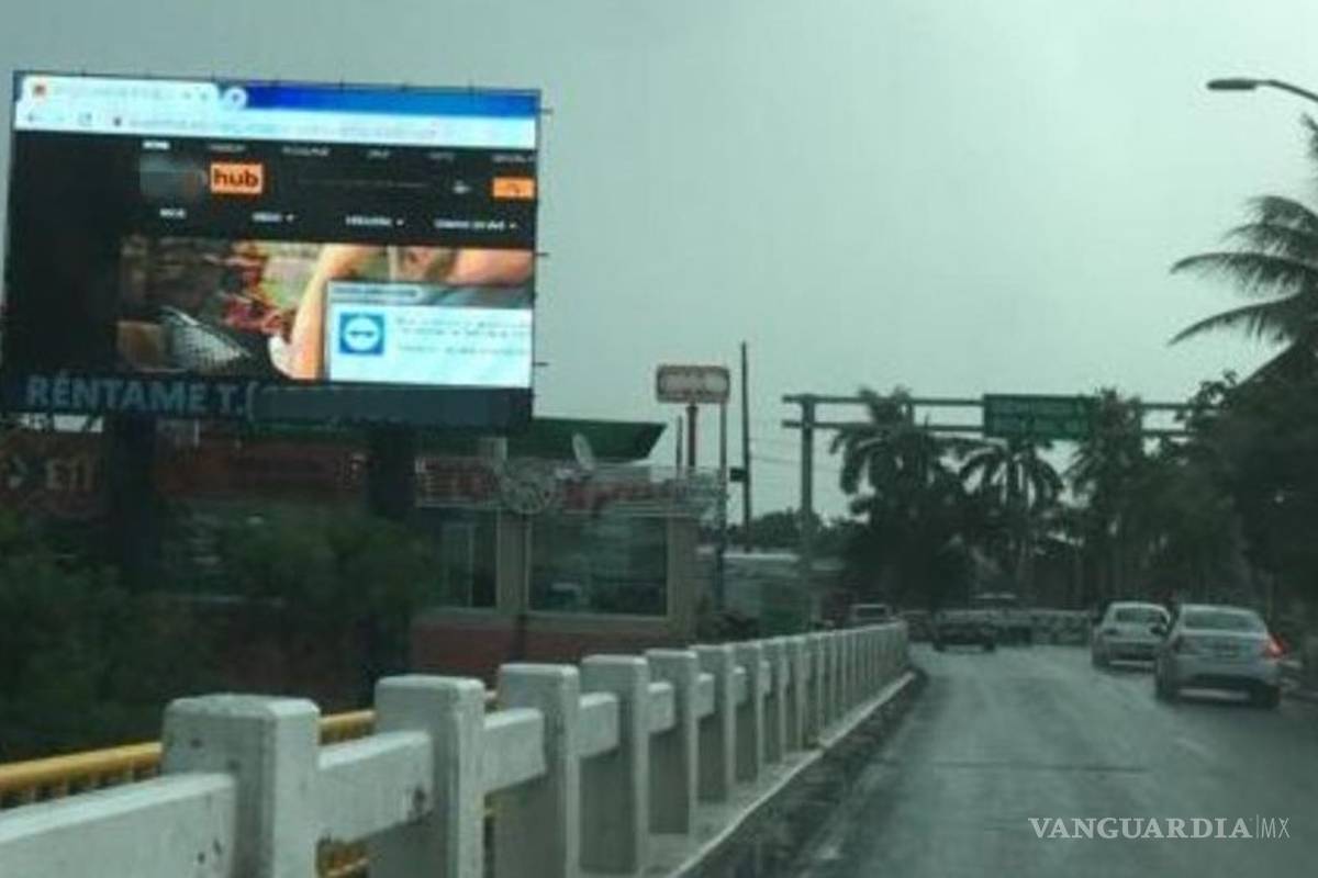 Hackean espectacular en Veracruz para poner videos porno