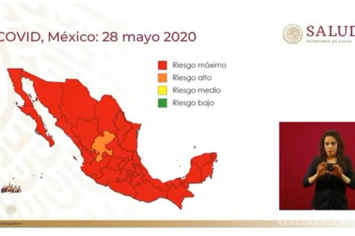 Todo México está 'en rojo' por COVID-19, menos Zacatecas, según semáforo federal