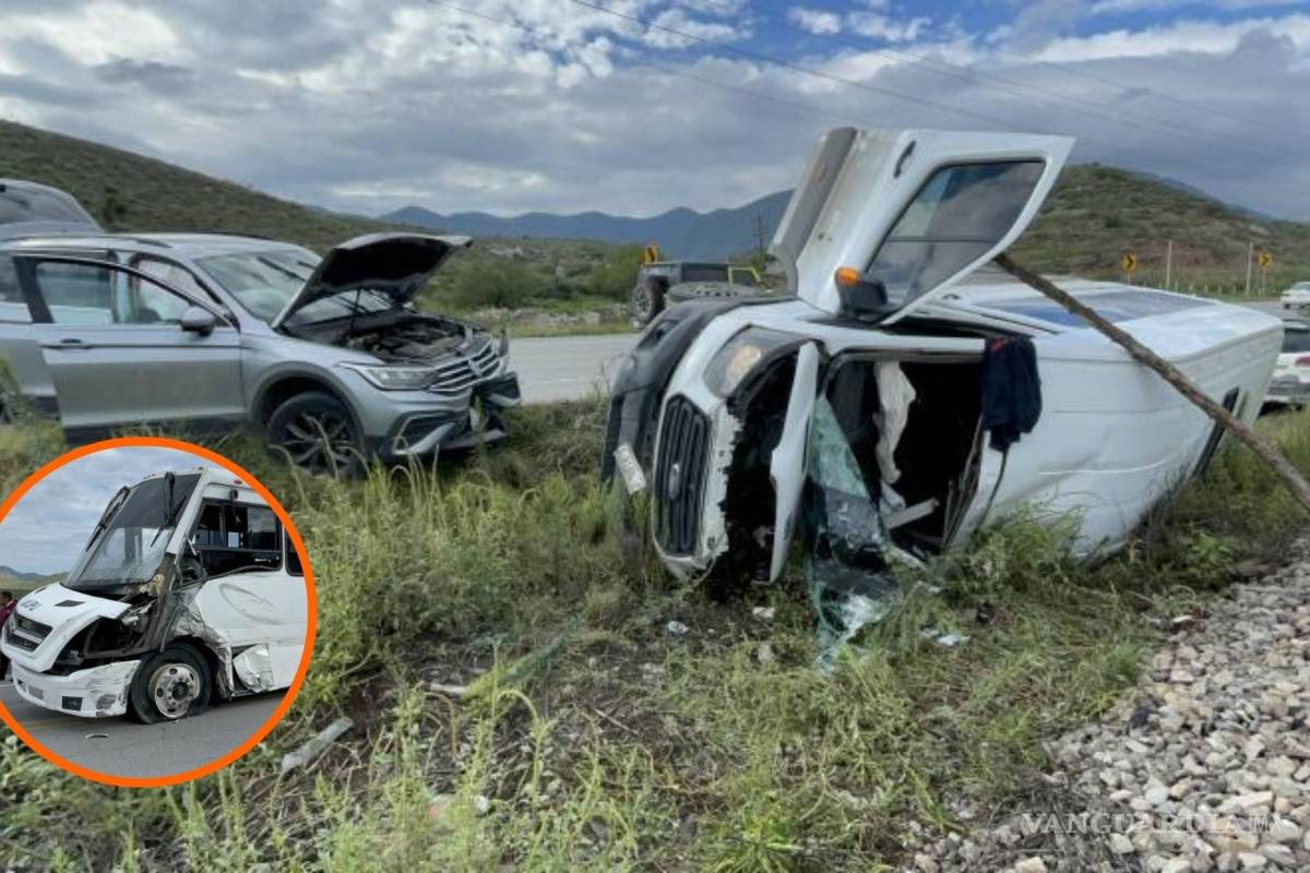 Choque múltiple en la Saltillo-Zacatecas deja 6 lesionados; responsable dormita al volante