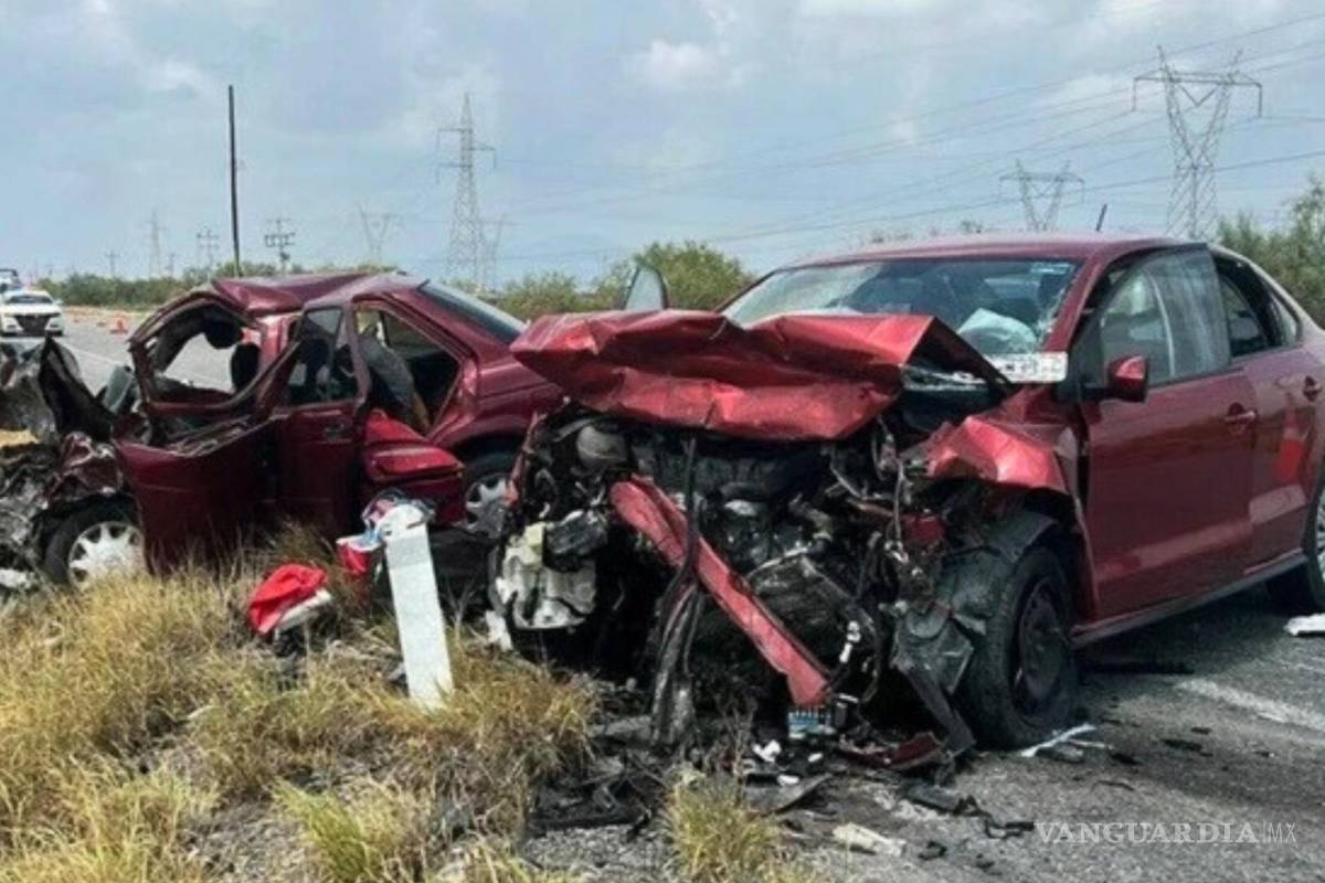 Fallecen tres tras choque frontal en la Monclova–Monterrey; dos más resultan lesionados