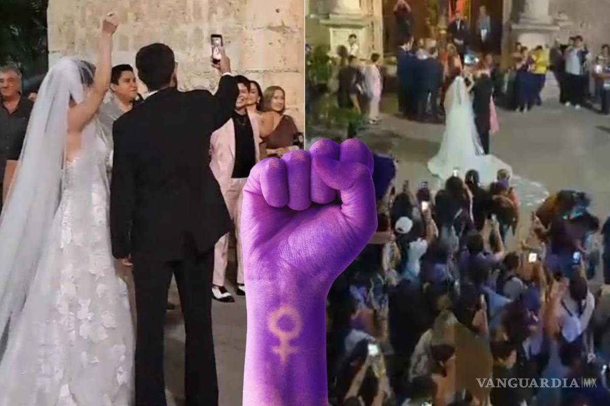 ‘Novia, esta es tu manada’: Así se vivió una boda durante la marcha del 8M en Yucatán