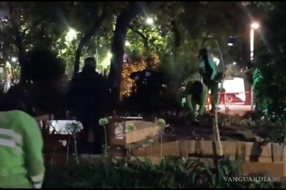 Policía quita plantón cannábico afuera del Senado de la República