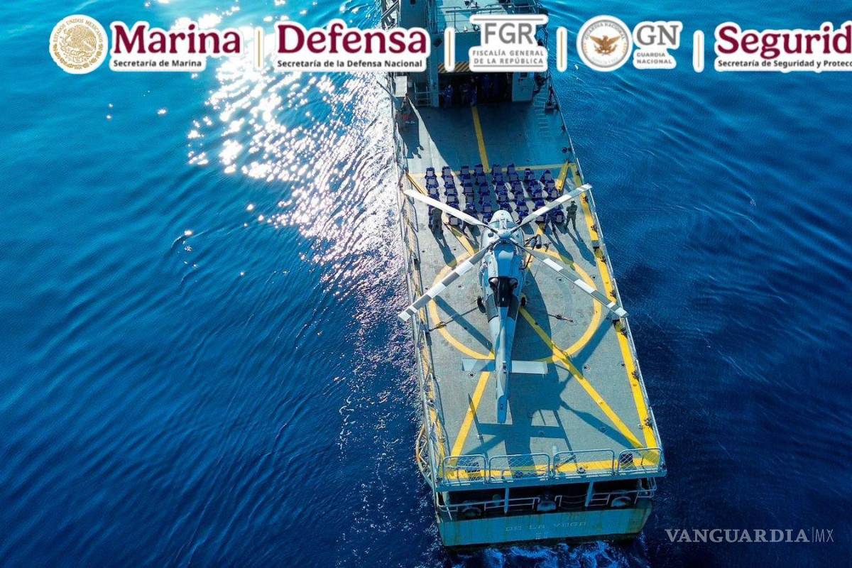 Secretaría de Marina asegura 2.5 toneladas de droga en costas de Michoacán, confirma Harfuch