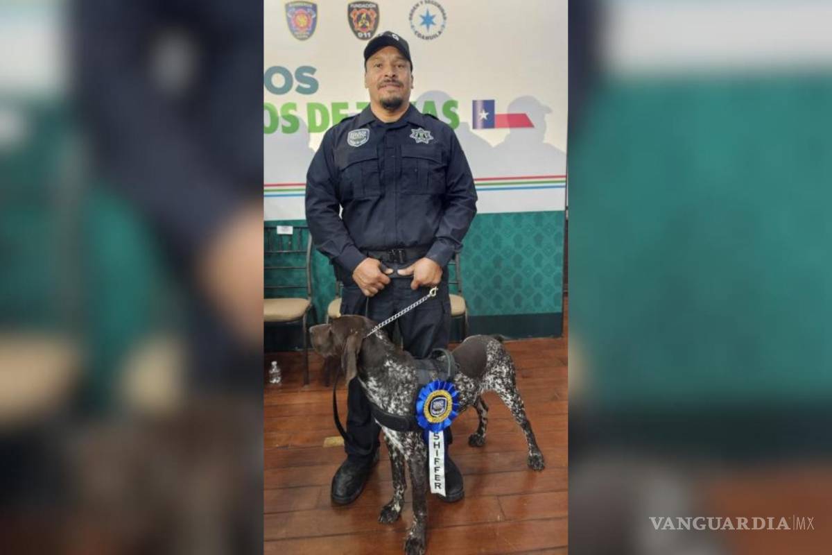 Héroes de cuatro patas: reconocen labor de binomio canino coahuilense en búsqueda de restos humanos en Texas