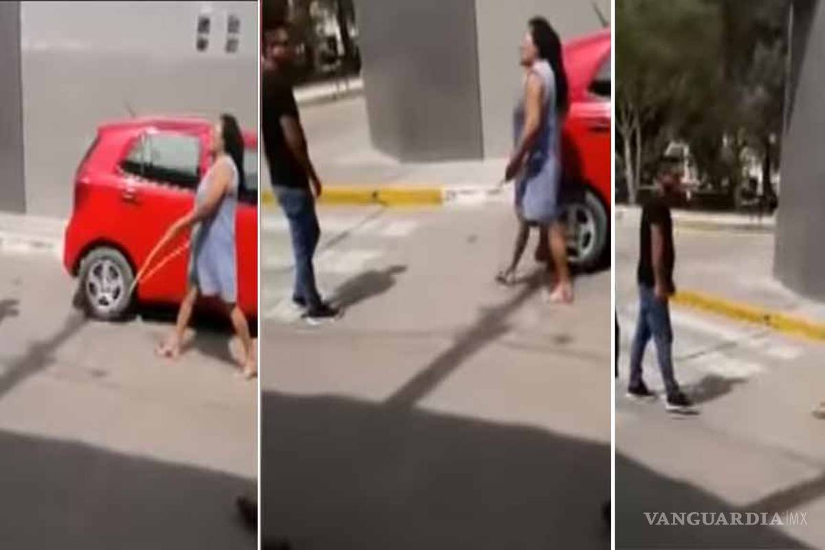 Por infiel su madre lo agarró a latigazos en plena calle