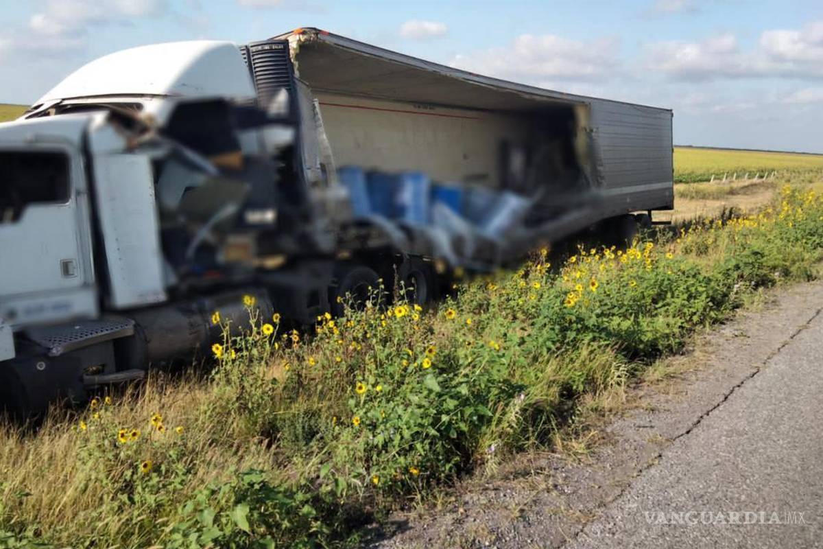 Tráiler vuelca en carretera Matamoros-Victoria; revela sombrío cargamento de perros y gatos muertos
