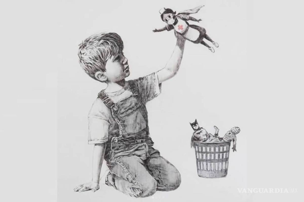 Nueva obra de Banksy, un homenaje a los trabajadores de la salud