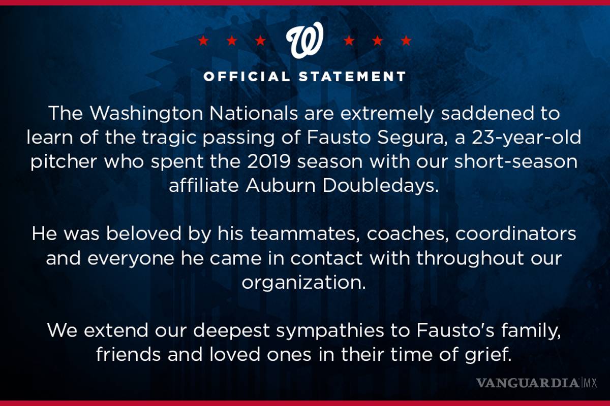 Fausto Segura, joven promesa de los Nacionales, fallece en un accidente