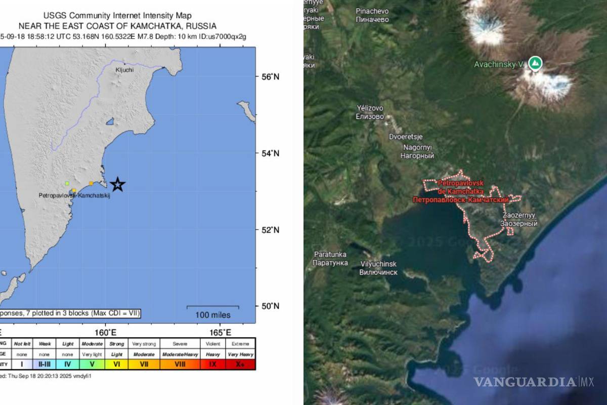 Reportan sismo de 7.8 en la costa oriental de Rusia; Estados Unidos activa alerta de tsunami