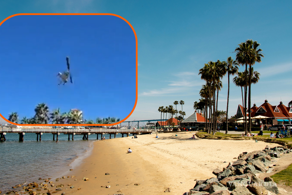 Helicóptero se desploma sobre estacionamiento playero en Orange, California